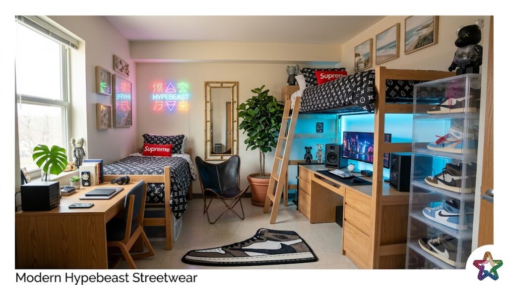 Modern Hypebeast Streetwear dorm room, view 2