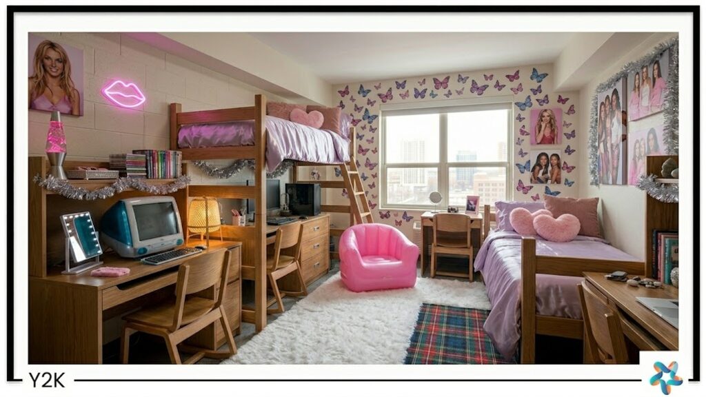 Y2K dorm room, view 2