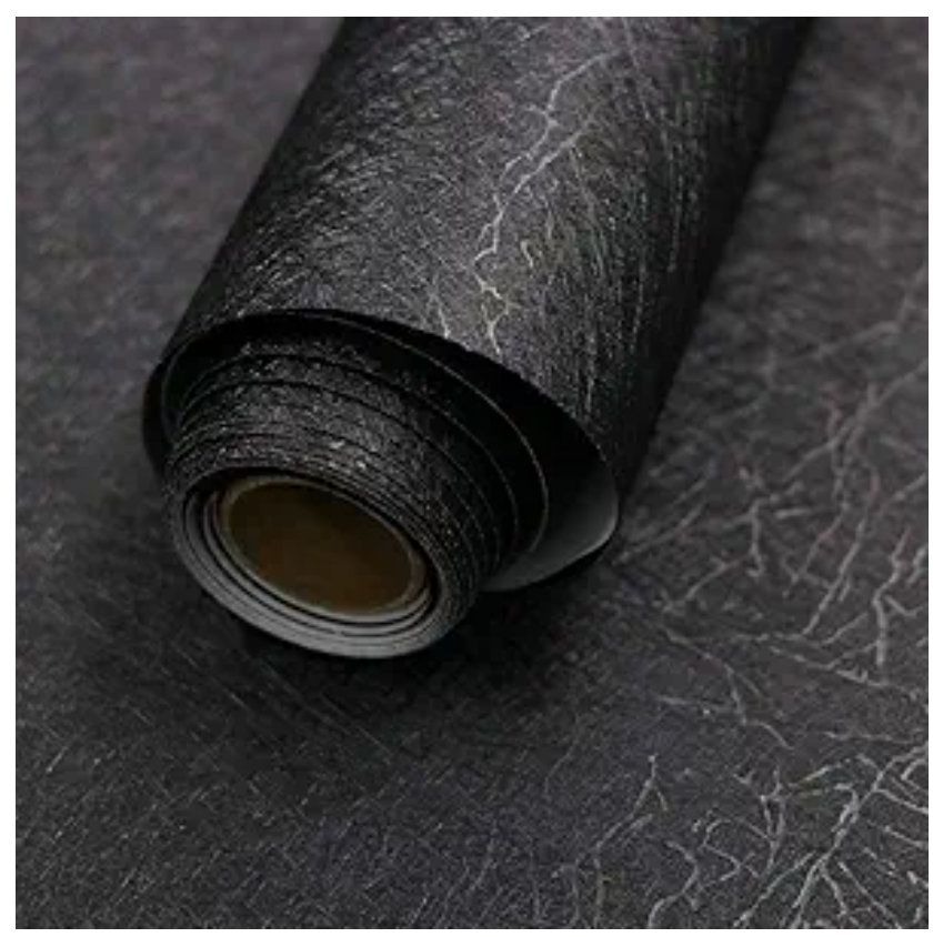 15.7 X 118 Black Silk Wallpaper Embossed Self Adhesive Peel and Stick…
